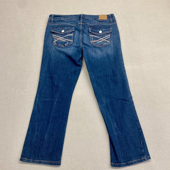 Aeropostale Capri Bayla Skinny Jeans Distressed Button Pocket Womens Size 9/10 - Picture 2 of 6